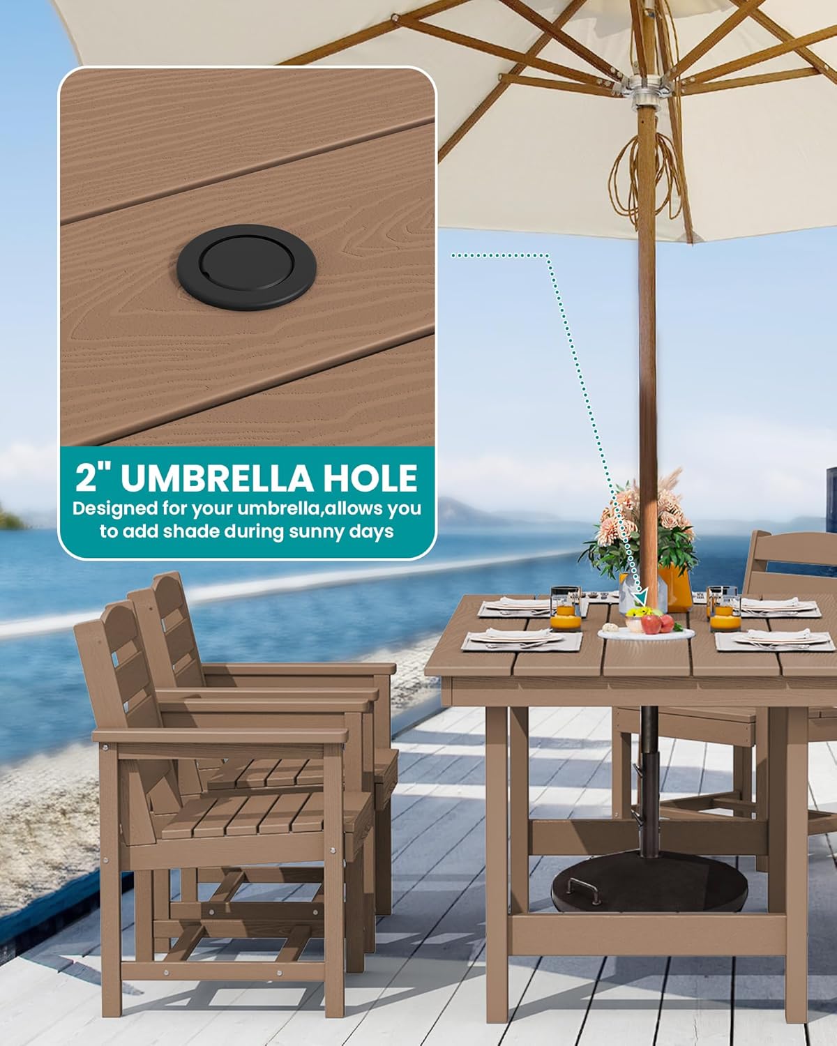 5-Piece HDPE Outdoor Dining Se - Outdoor Furniture On Sale avis et prix