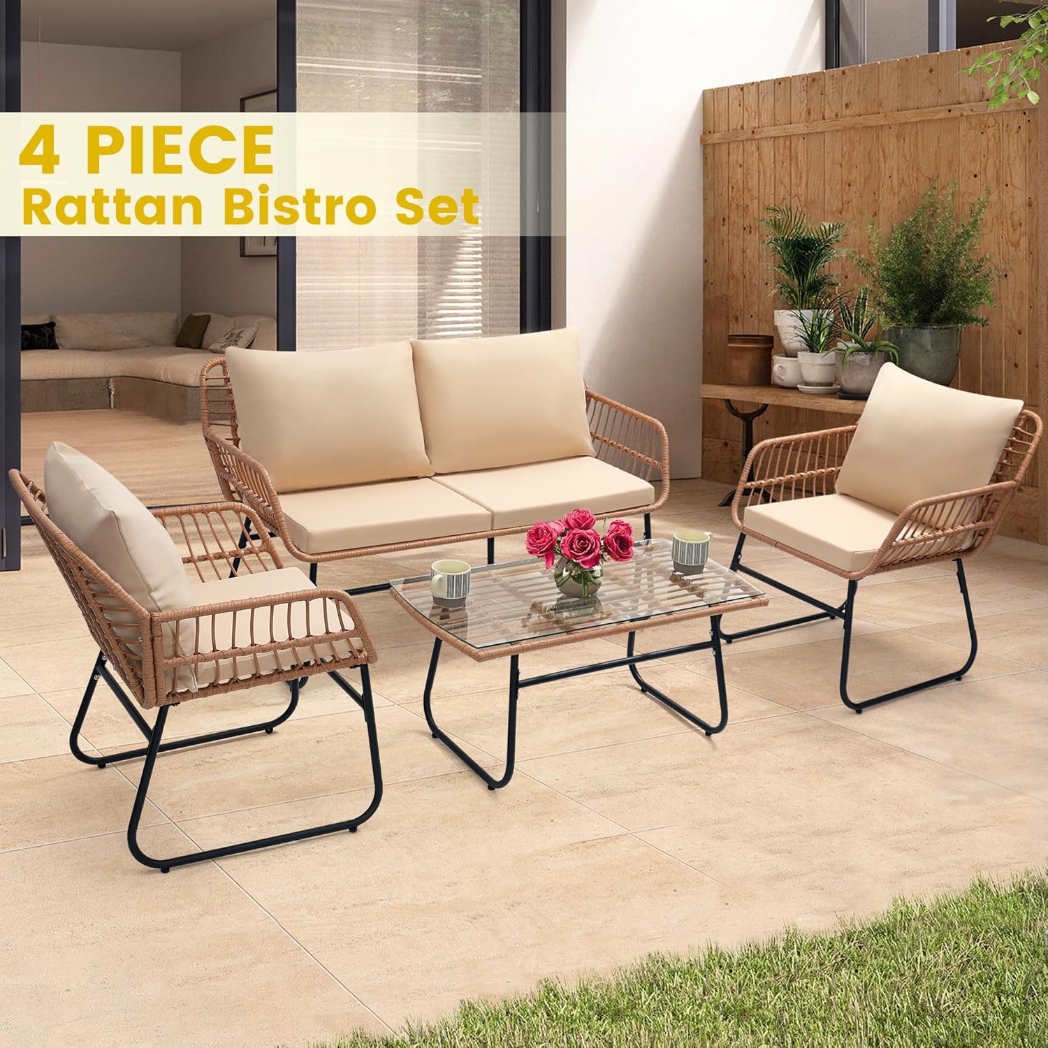 4 Piece Patio Bistro Outdoor F - Outdoor Furniture On Sale avis et prix
