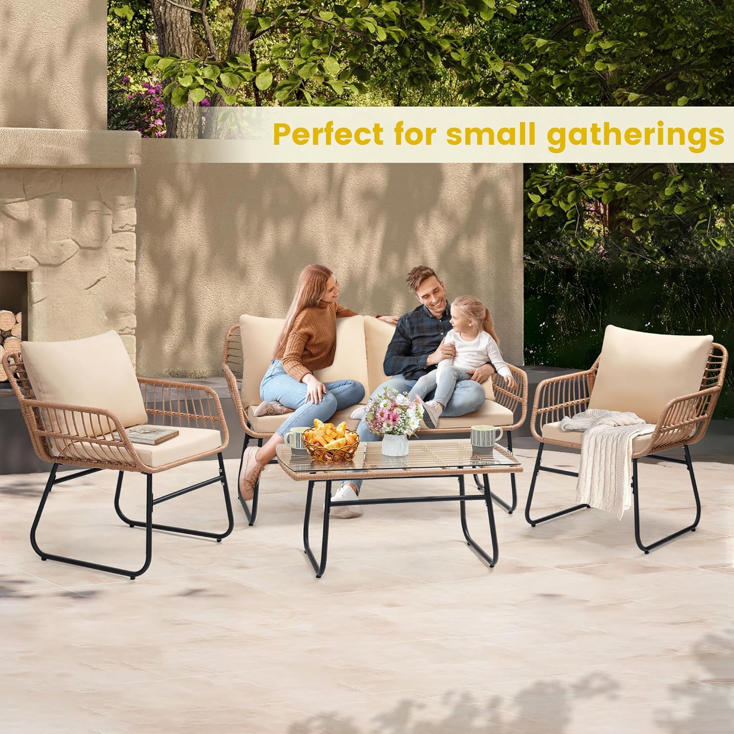 4 Piece Patio Bistro Outdoor F - Outdoor Furniture On Sale avis et prix