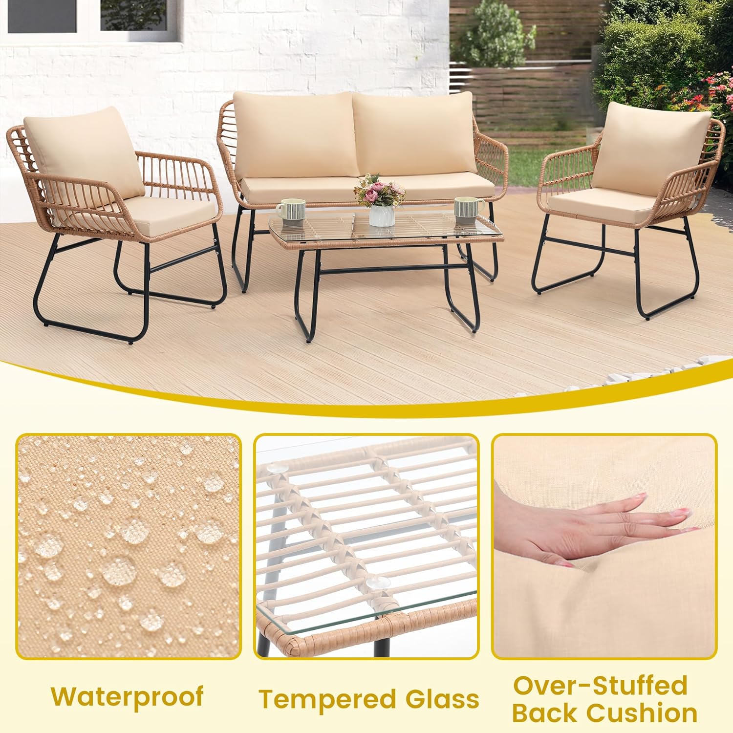 4 Piece Patio Bistro Outdoor F - Outdoor Furniture On Sale avis et prix