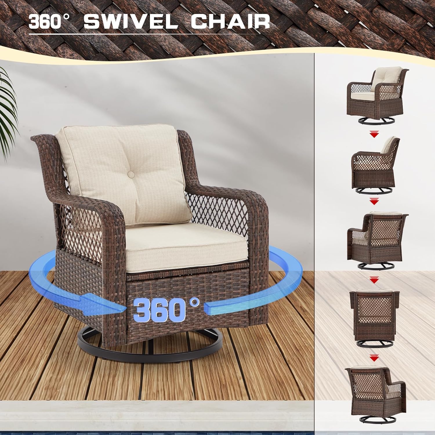 6 Pieces Wicker Patio Furnitur - Outdoor Furniture On Sale avis et prix