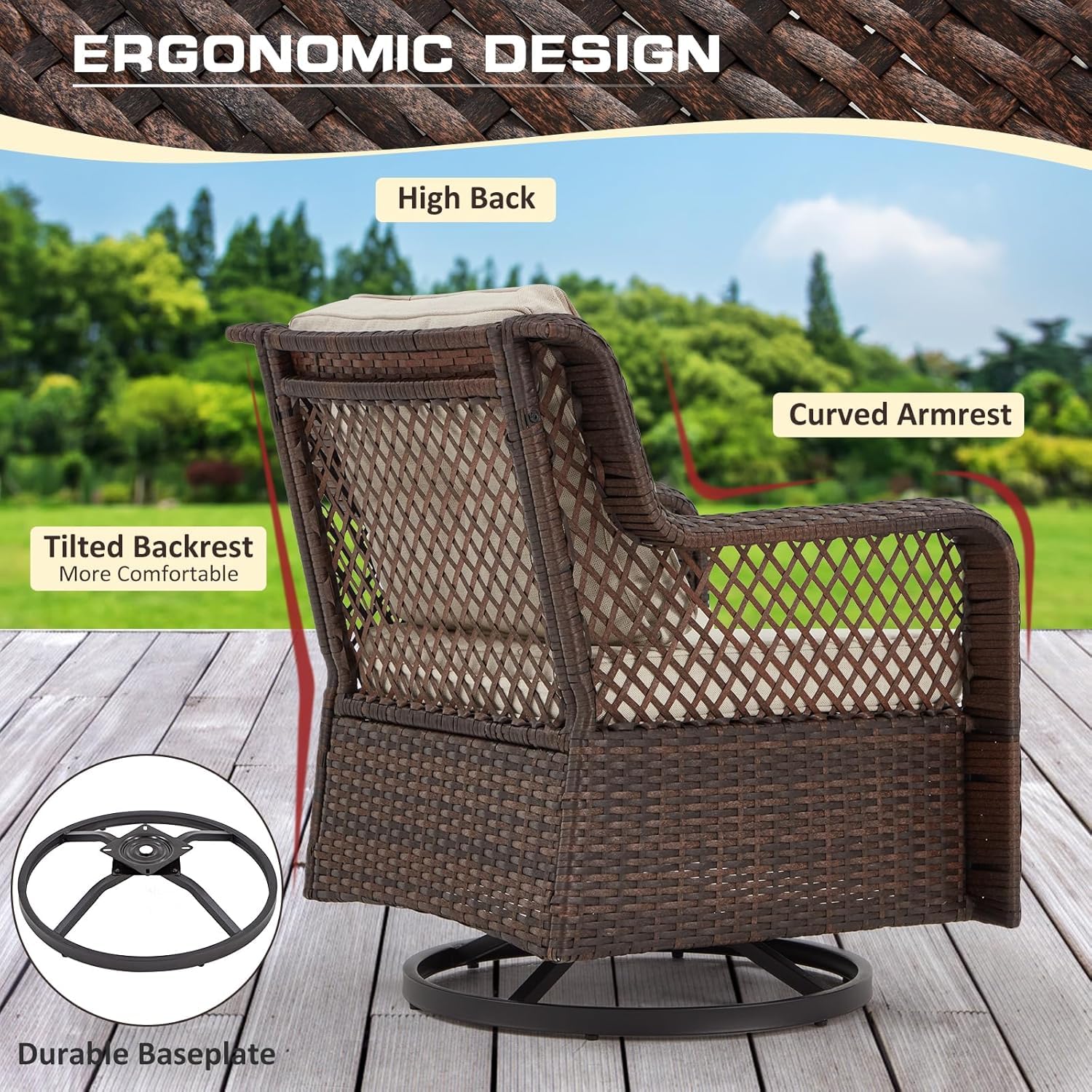 6 Pieces Wicker Patio Furnitur - Outdoor Furniture On Sale avis et prix