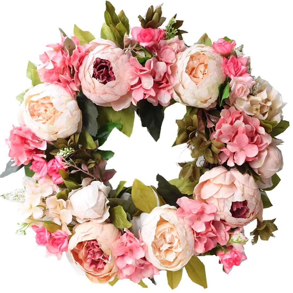 Artificial Peony Wreath Garlan - Outdoor Furniture Sale avis et prix