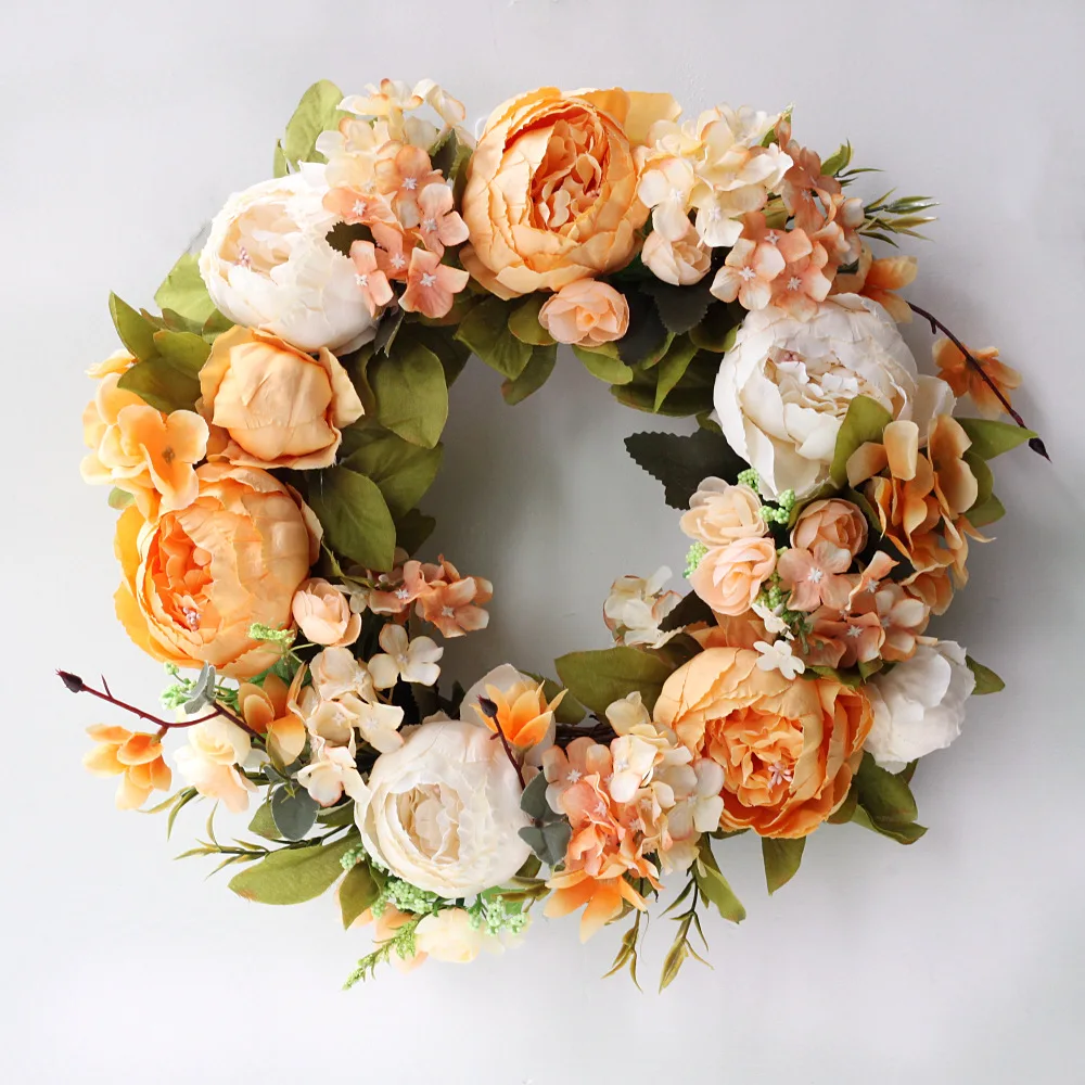 Artificial Peony Wreath Garlan - Outdoor Furniture Sale avis et prix