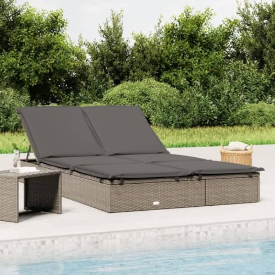 2-Person Sunbed with Cushions  - Deck Chair Lounger avis et prix