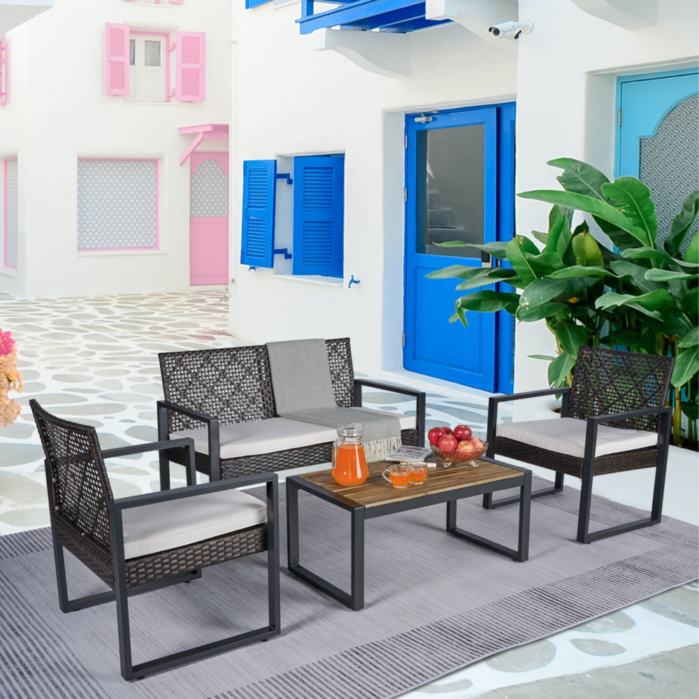 4-Piece Modern Wicker Outdoor  - Outdoor Furniture On Sale avis et prix