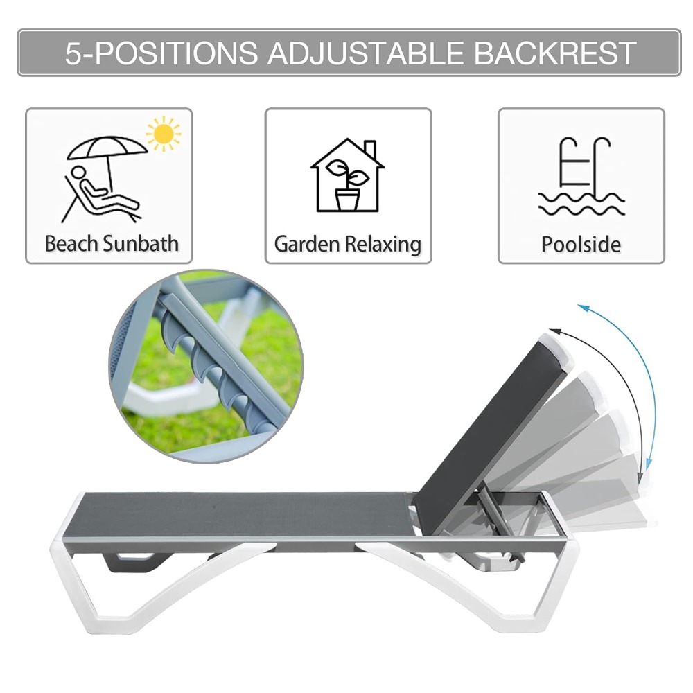 Outdoor Chaise Lounge, Adjusta - Deck Chair Lounger avis et prix