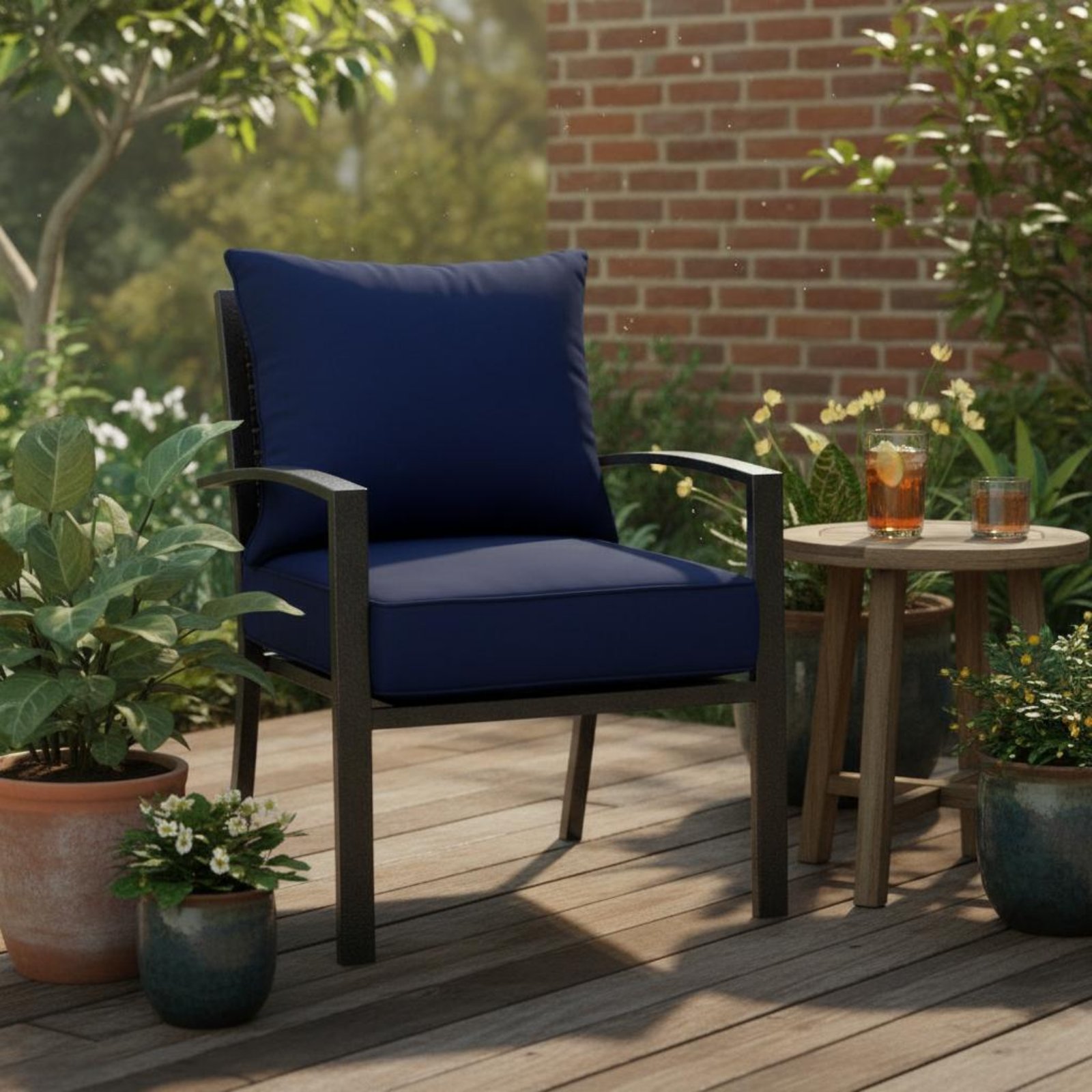 Patio Chair Pad Hidden Closure - Outdoor Furniture Fabric avis et prix