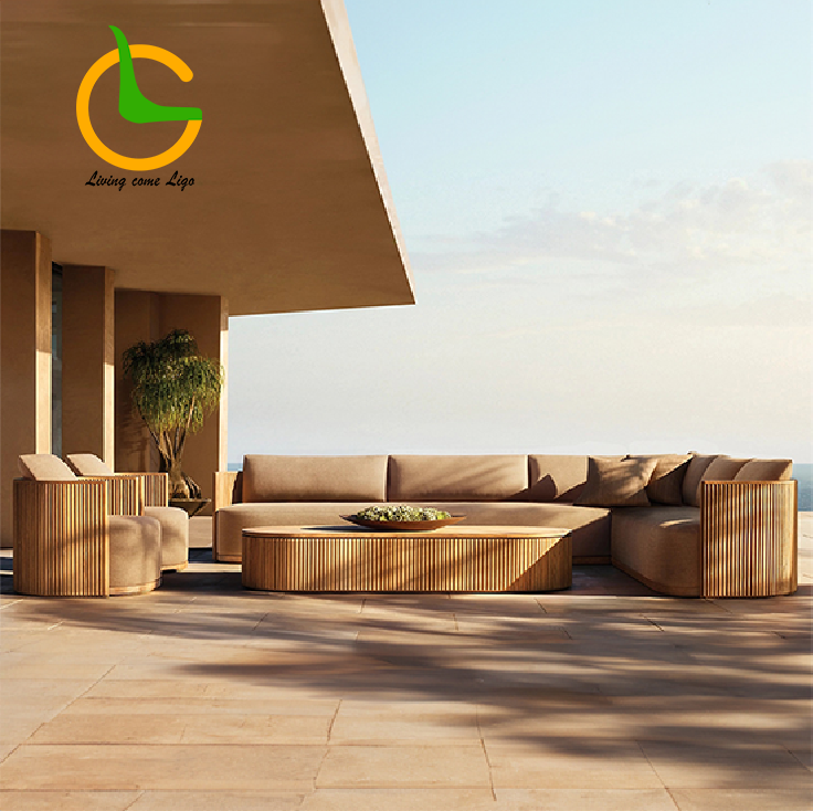 Luxury L-shaped Teak Wood Outd - Outdoor Furniture Japanese Style avis et prix