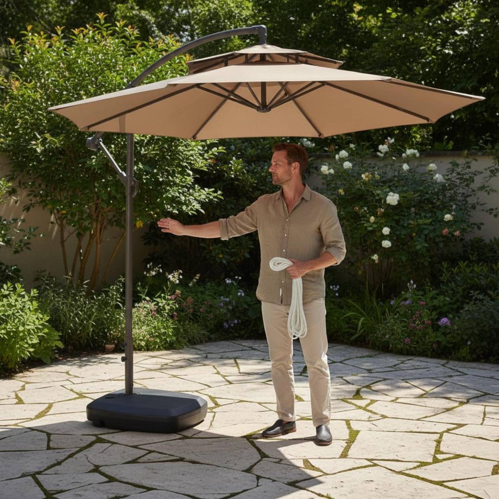 Roman Umbrella Pull Rope Wear- - Outdoor Furniture Set avis et prix