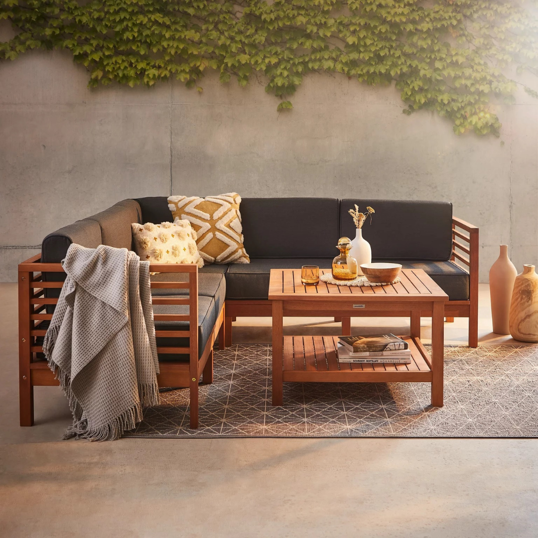 Modern Outdoor Teak Wood Sofa  - Outdoor Furniture Warehouse avis et prix